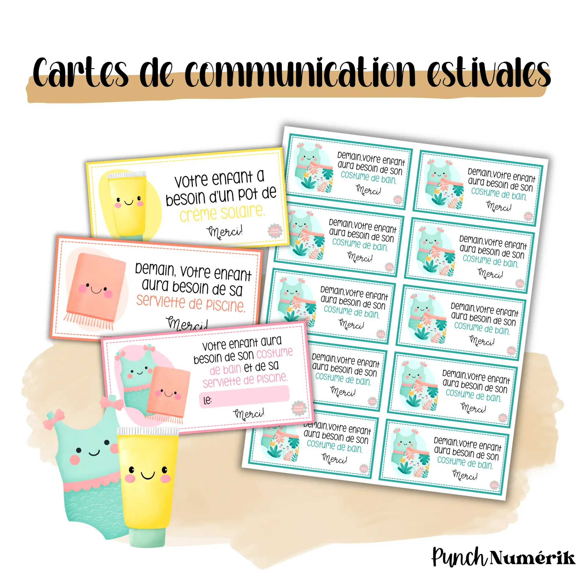 Cartes de communication estivales