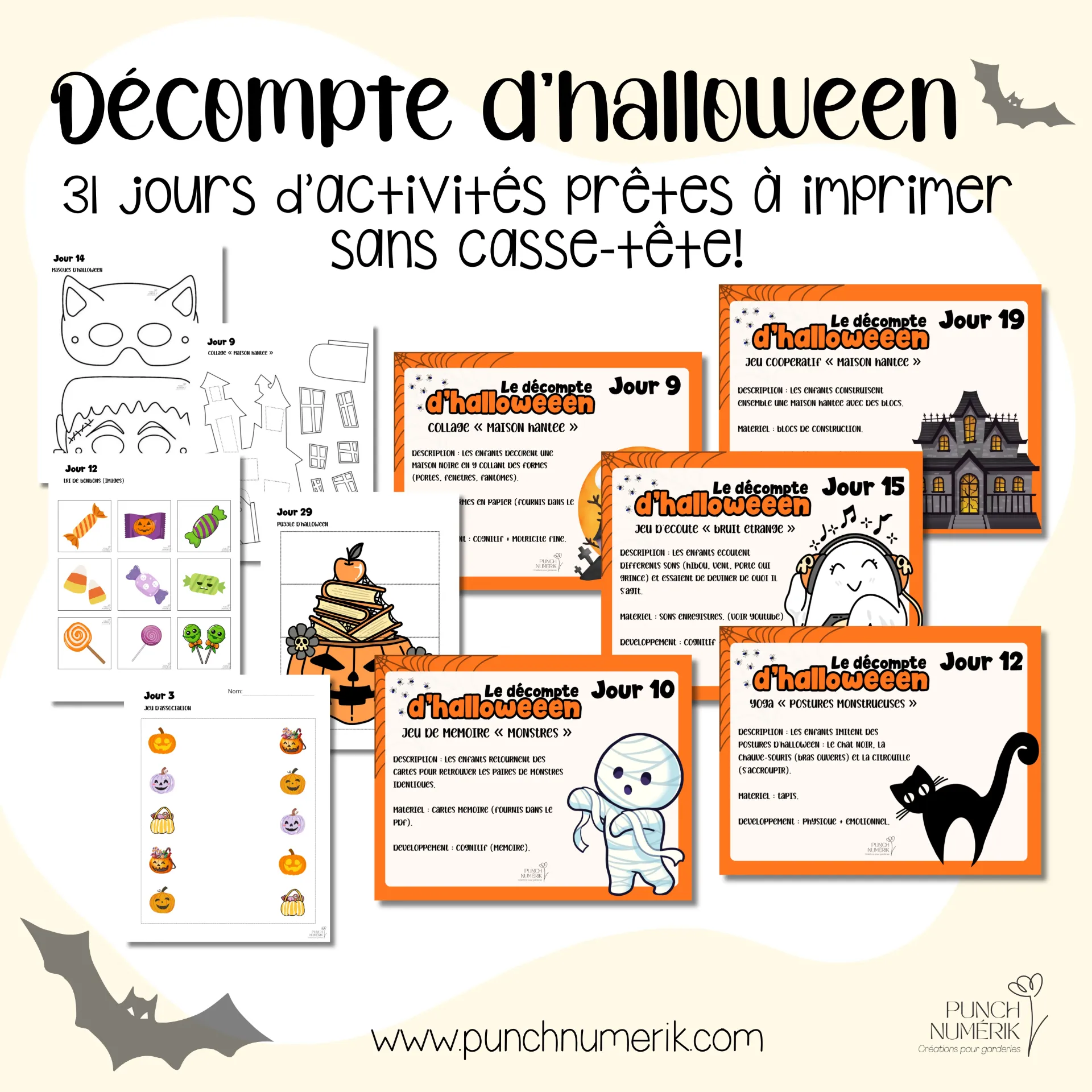 Décompte d’Halloween (51 fiches)