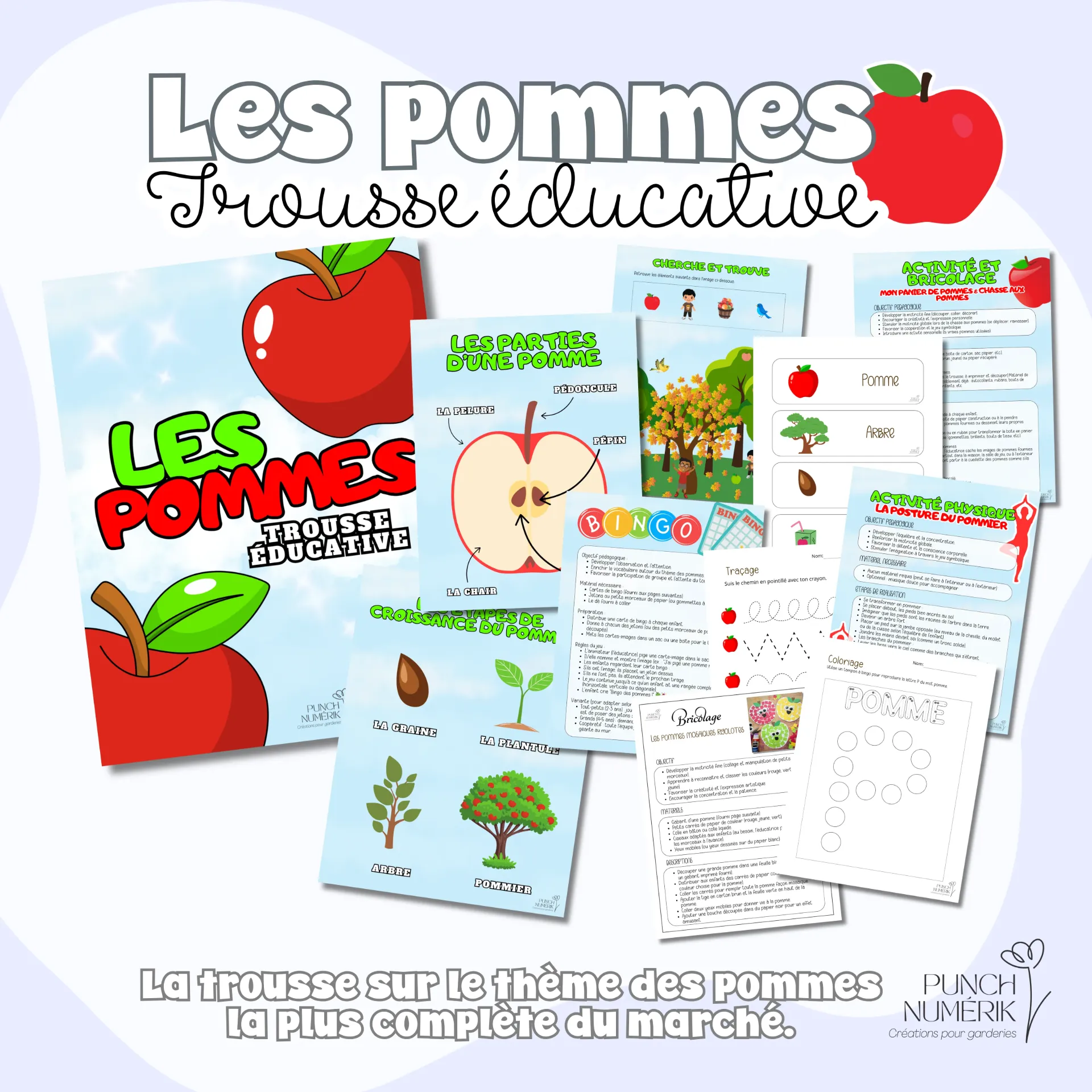 Trousse éducative : Les pommes (39 fiches)
