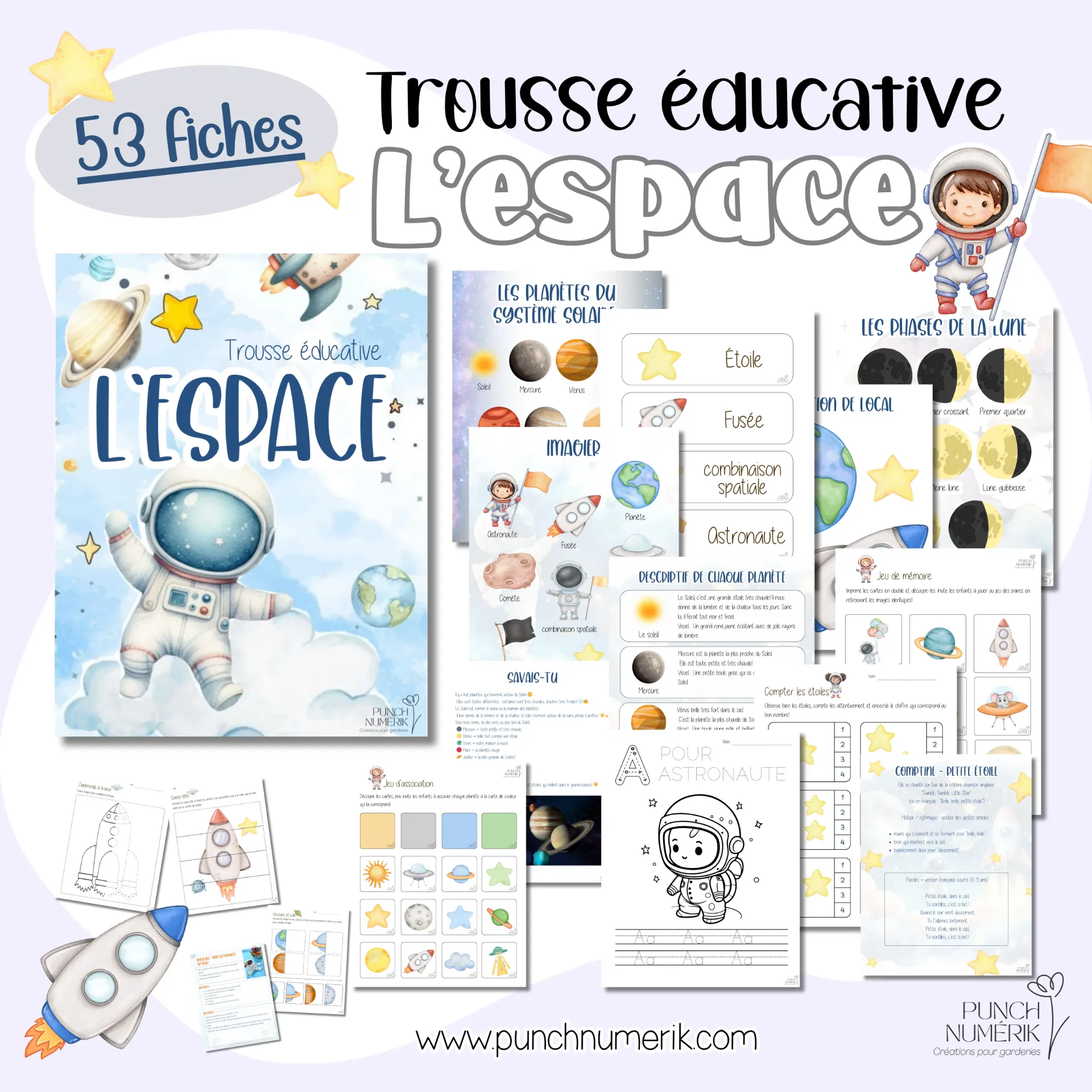 Trousse éducative: L'espace (53 fiches)