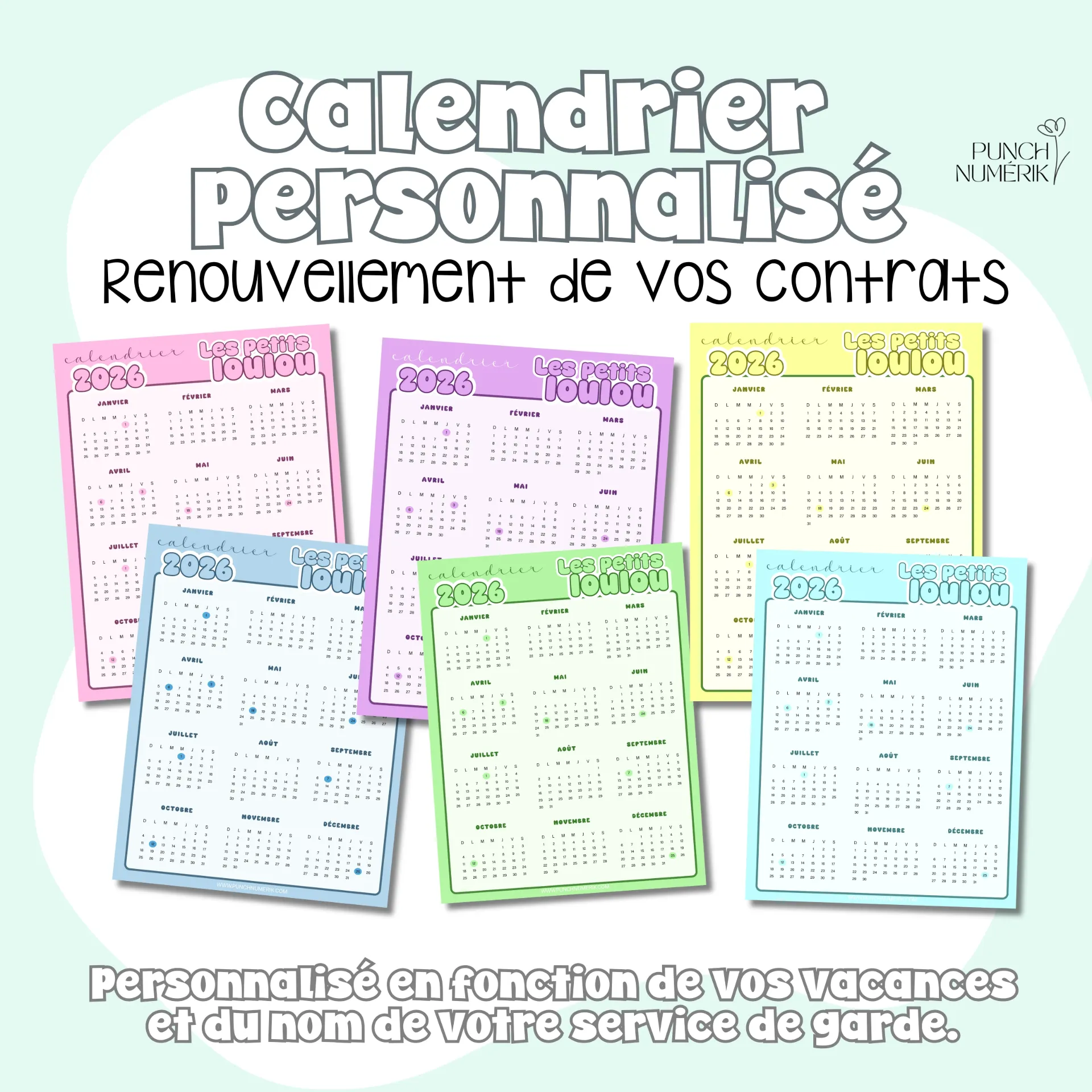 Calendrier personnalisé