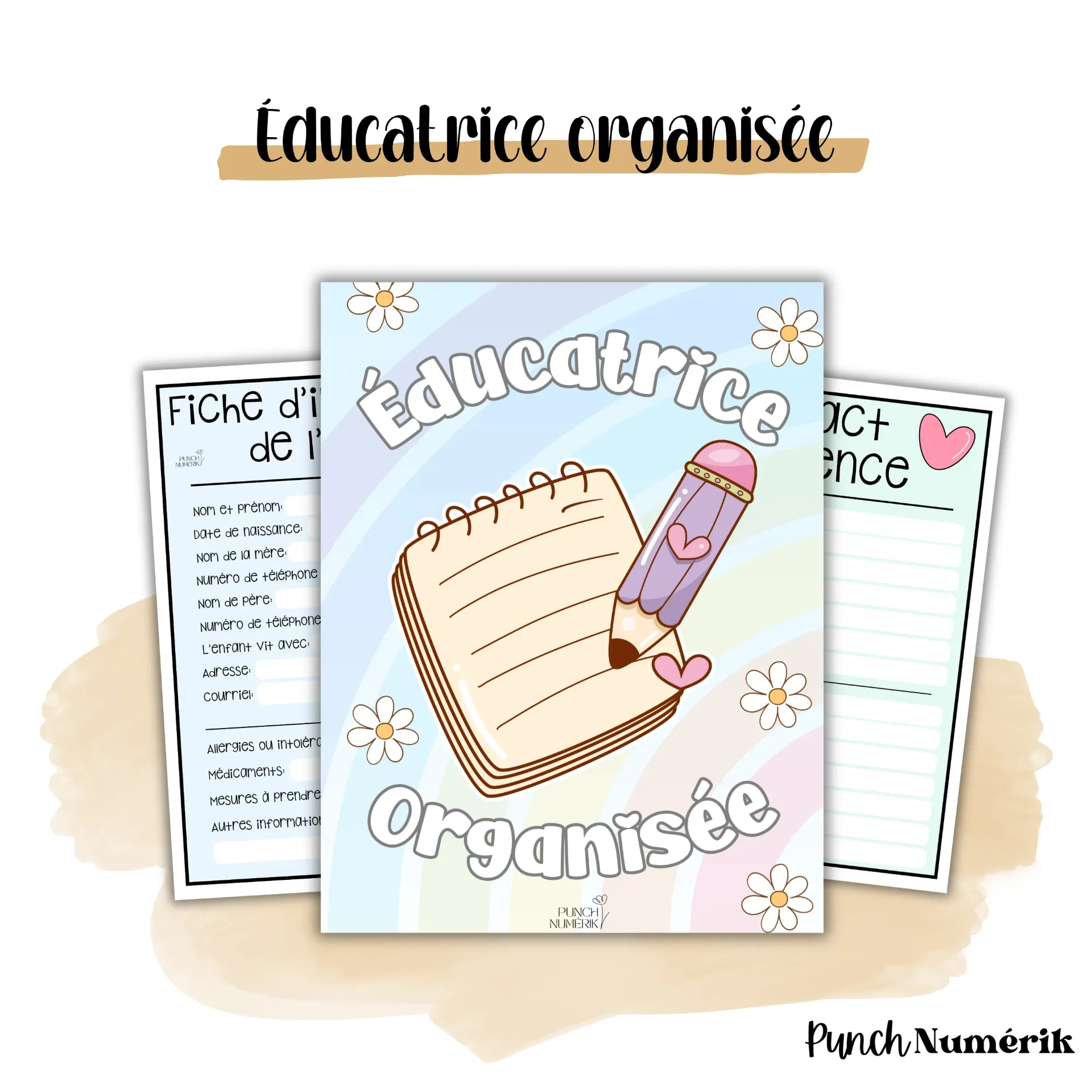 Ensemble éducatrice organisée (30 fiches)