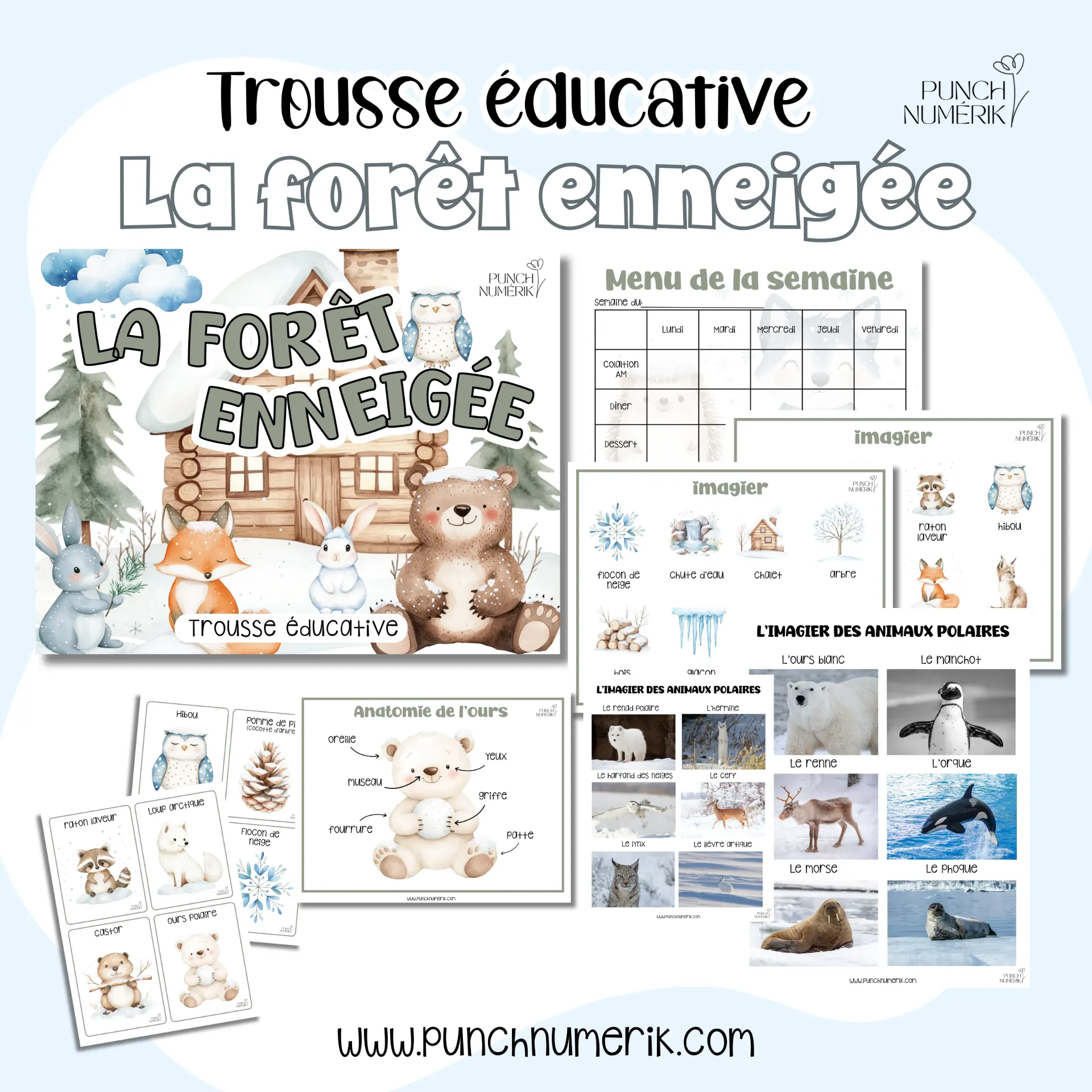 Trousse éducative : La forêt enneigée (57 fiches)