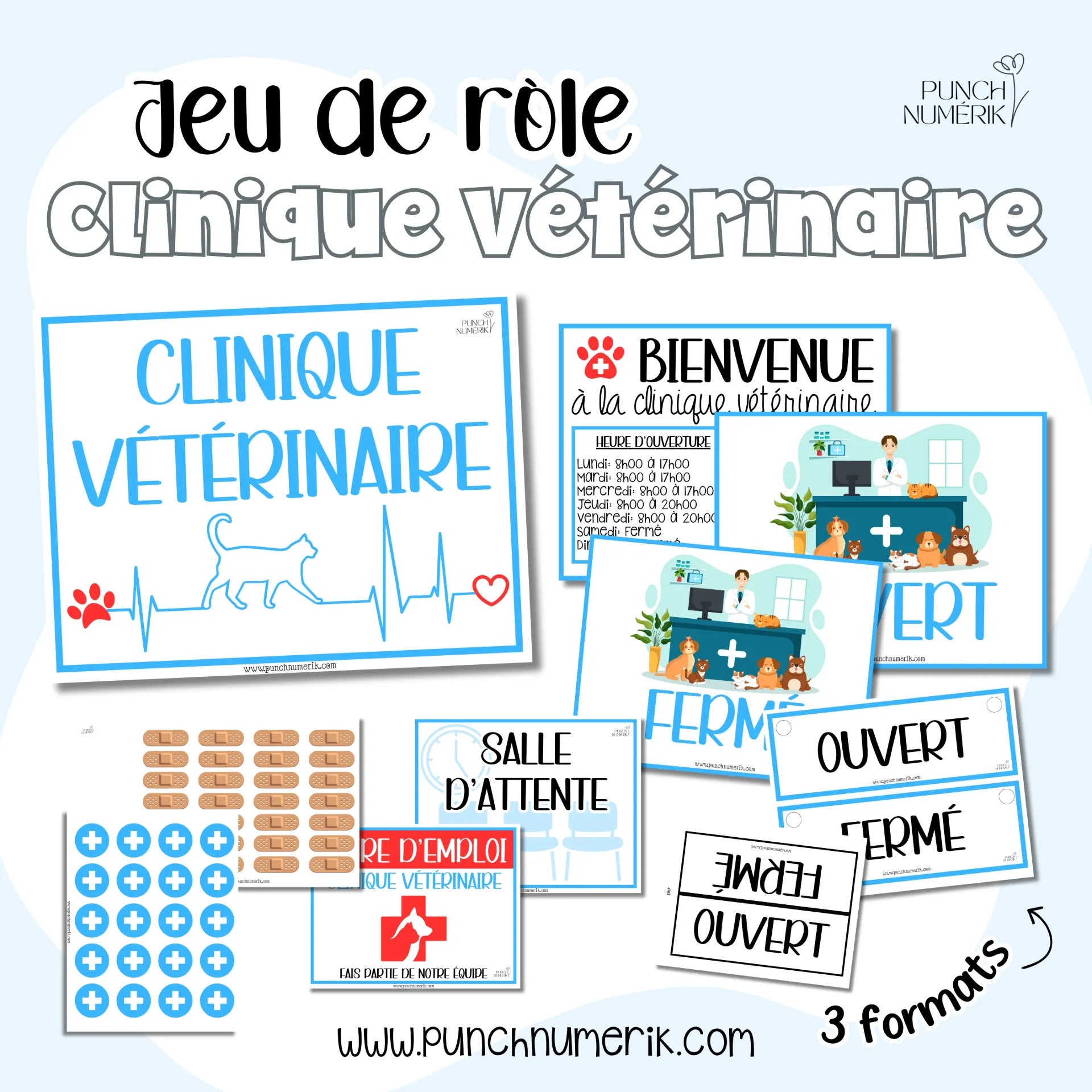 Jeu de rôle – Clinique vétérinaire (48 fiches)