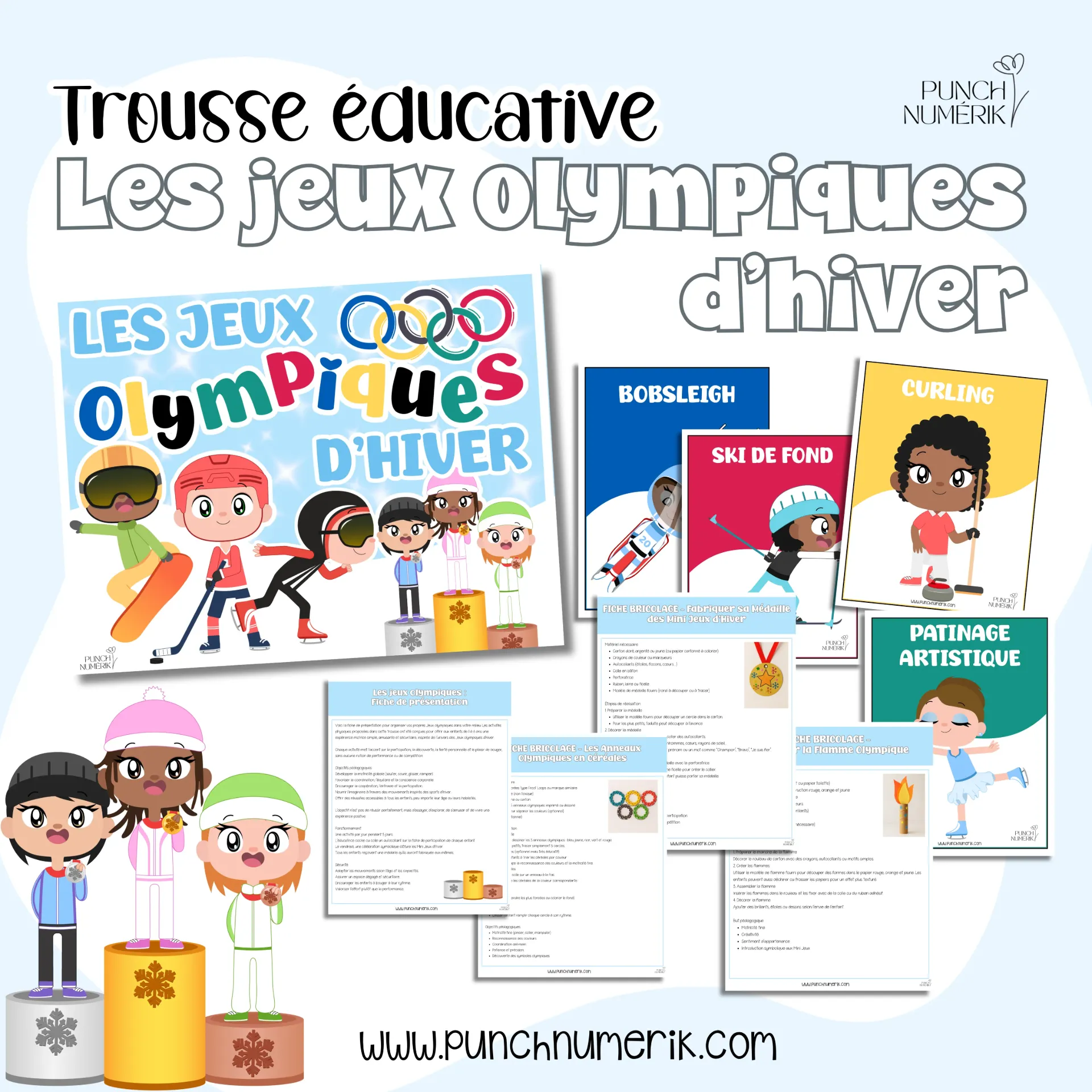 Les jeux olympiques d'hiver (55 fiches)