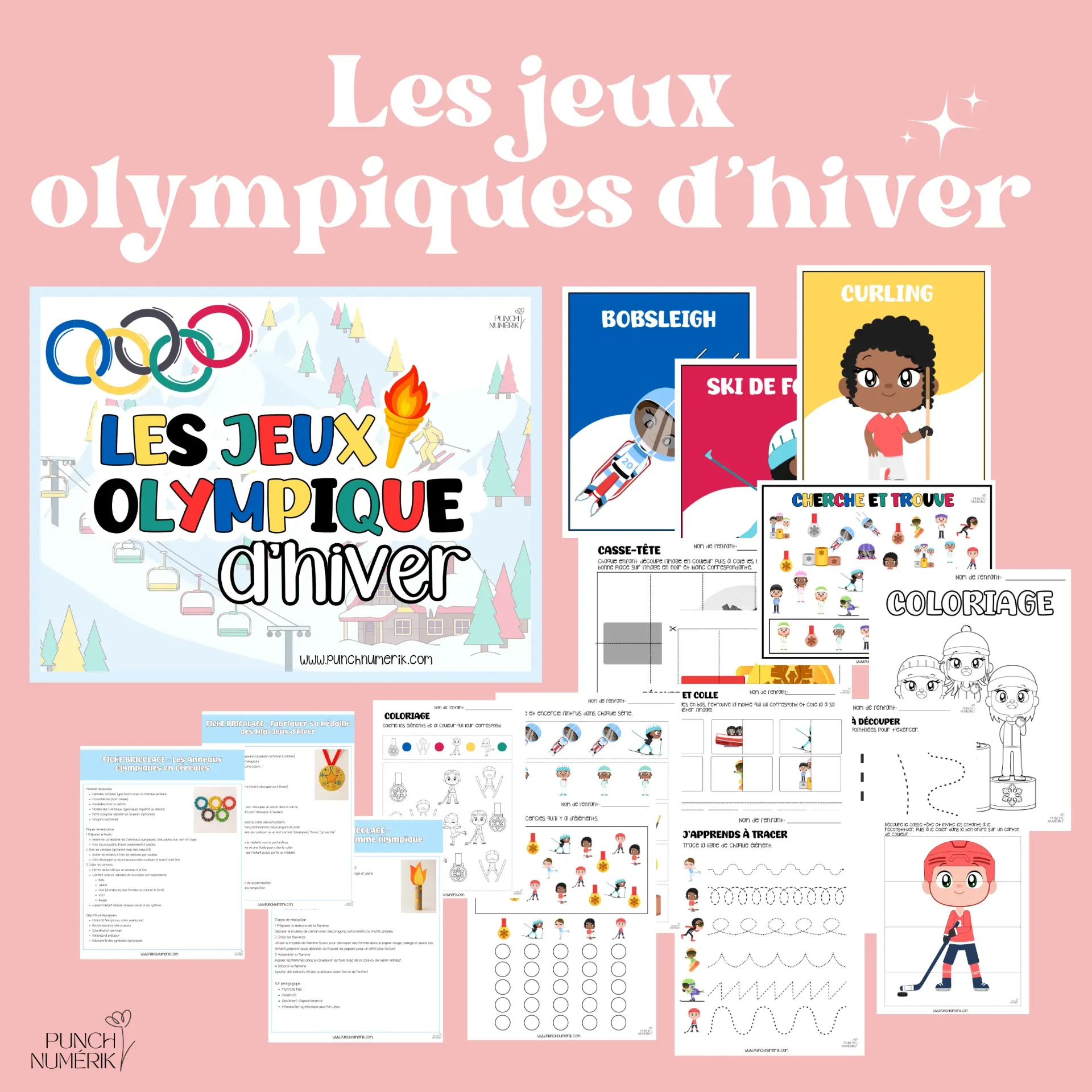 Les jeux olympiques d'hiver (55 fiches)