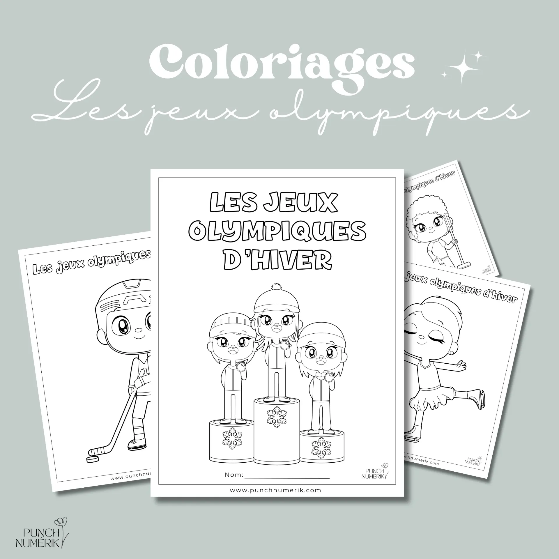 Ensemble de 25 coloriages – Jeux Olympiques d’hiver