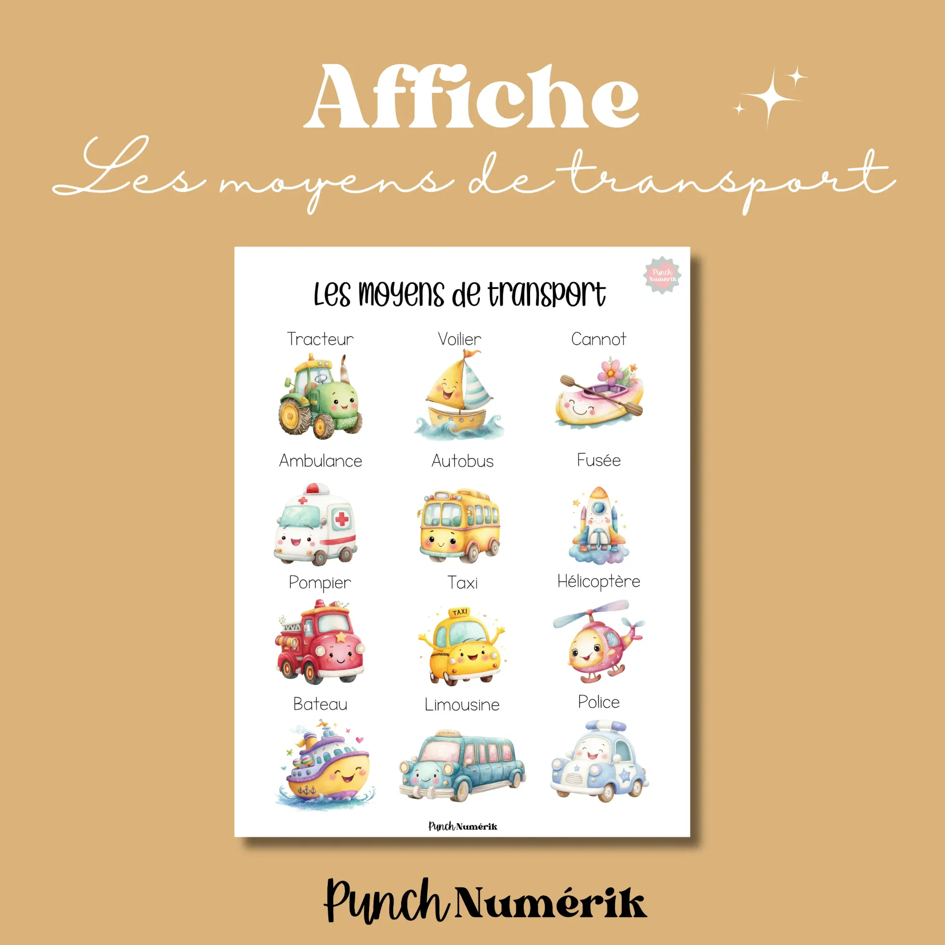 Affiche - Les moyens de transport